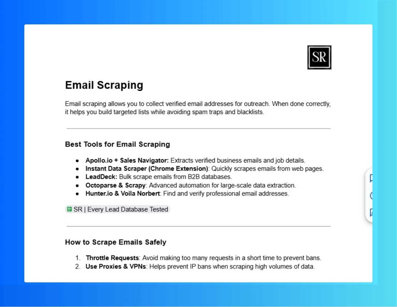 Email Scraping