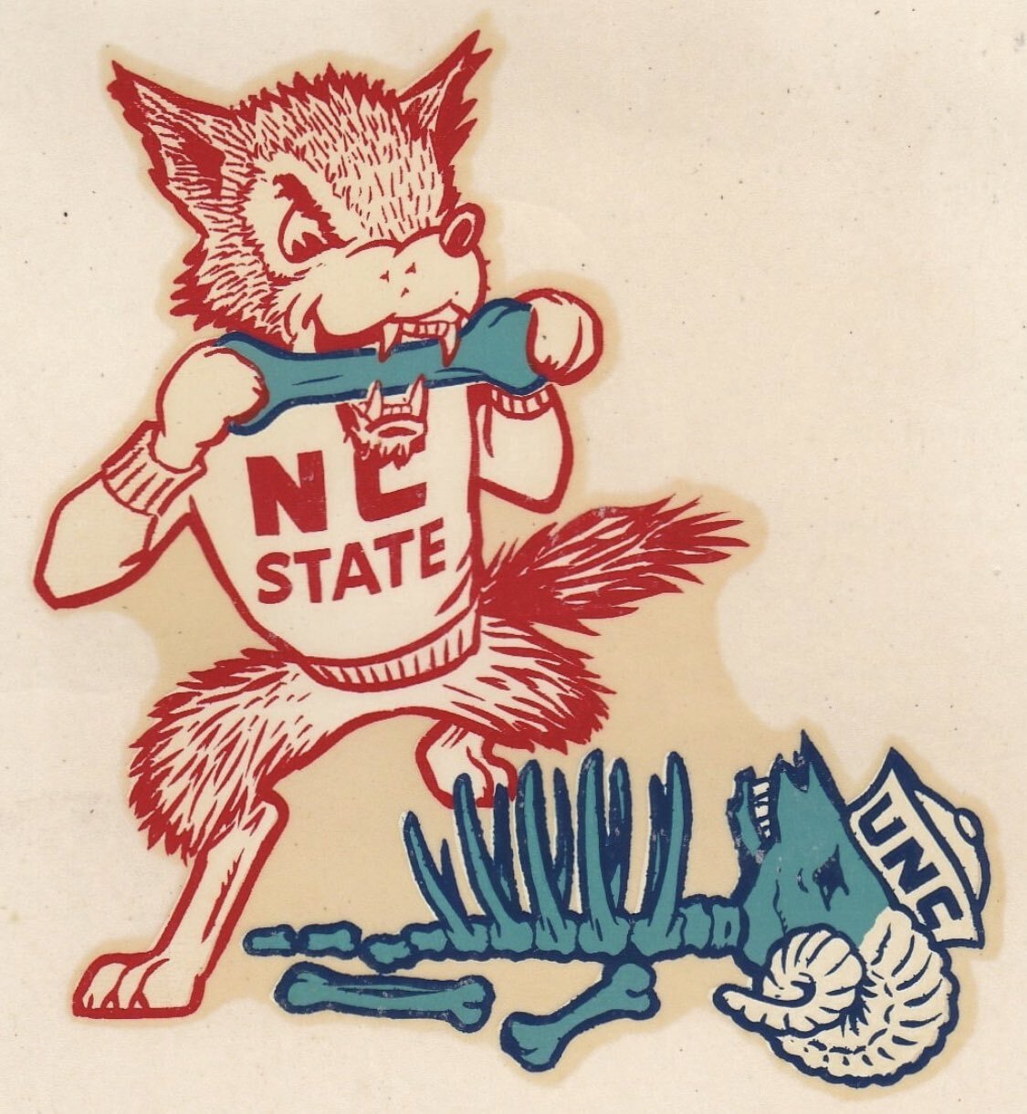 The story behind a decal of NC State's mascot eating UNC's mascot