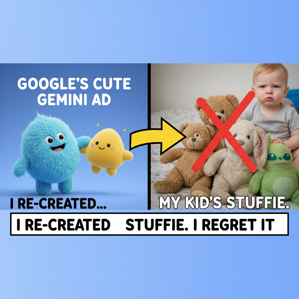 I re-created Google’s cute Gemini ad with own kid’s stuffie and I regret it