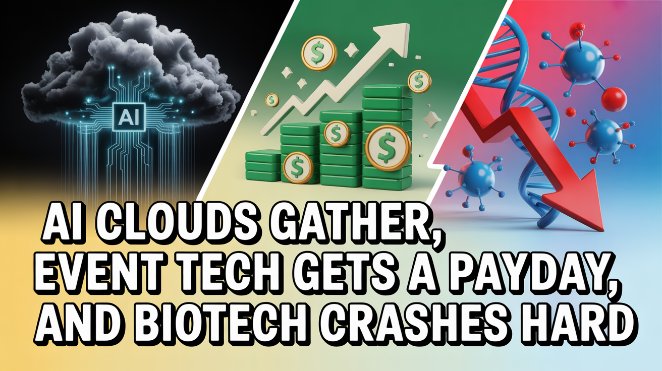 AI Clouds Gather, Event Tech Gets a Payday, and Biotech Crashes Hard