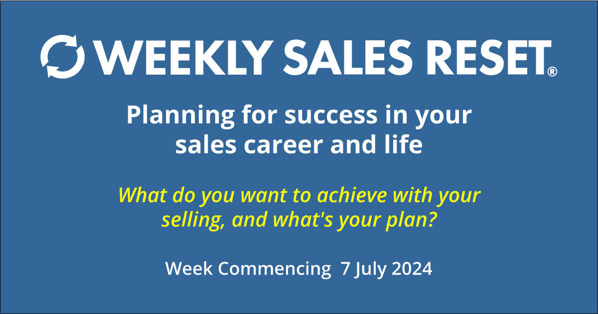 Planning for success in your sales career and life