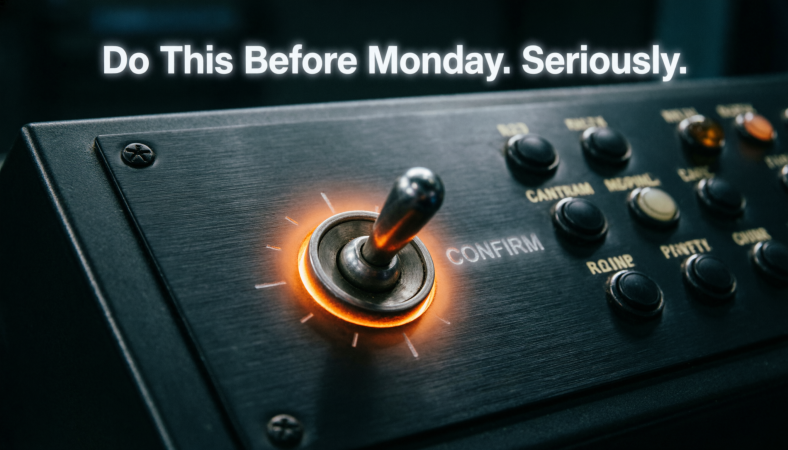 Do This Before Monday. Seriously.
