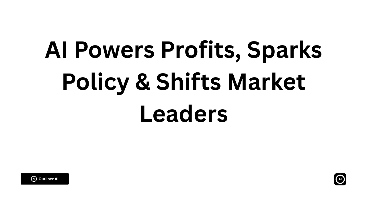 📊 AI Powers Profits, Sparks Policy & Shifts Market Leaders