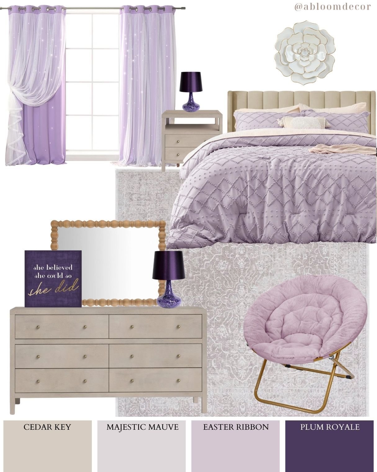 Purple Tween Girl Bedroom Design