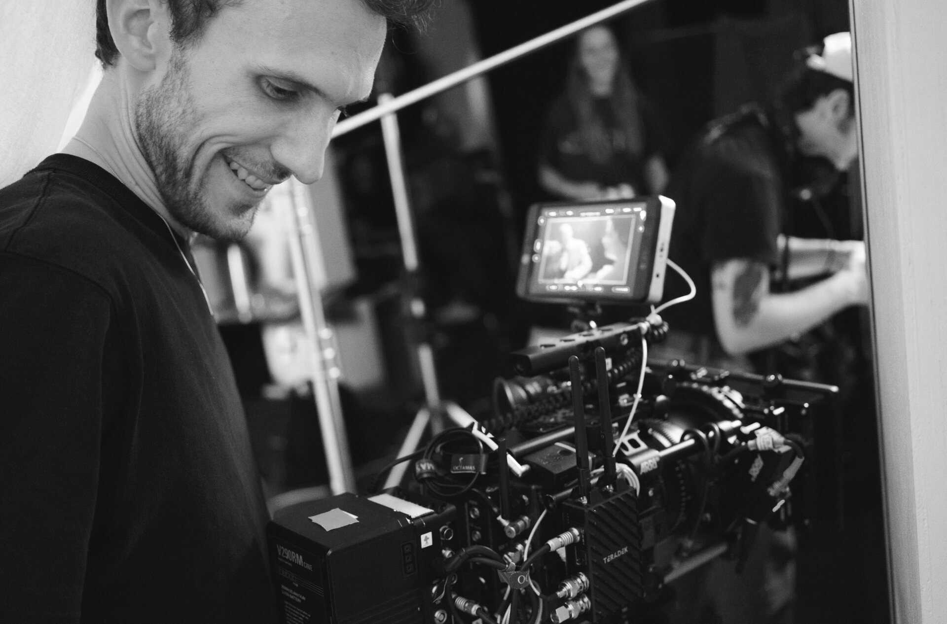 Stefan Grah as a cinematographer on set
