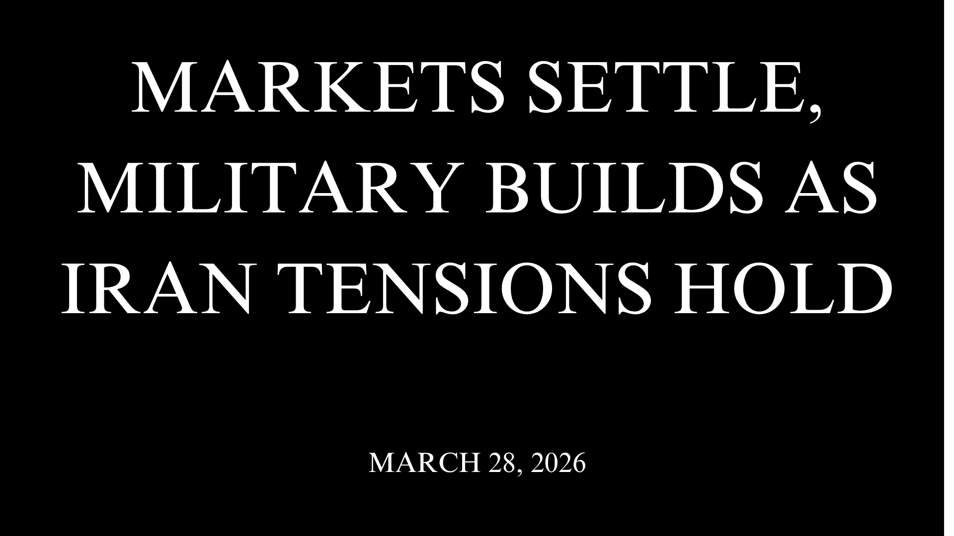 Markets Settle, Military Builds as Iran Tensions Hold