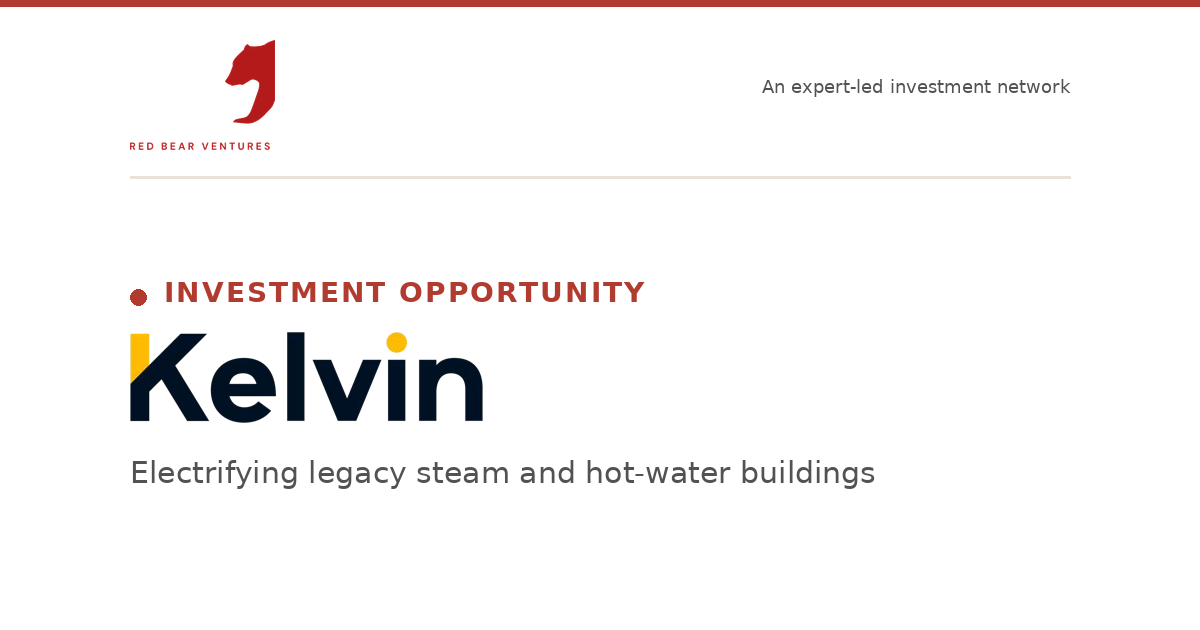 Red Bear Ventures - Kelvin Intro Email