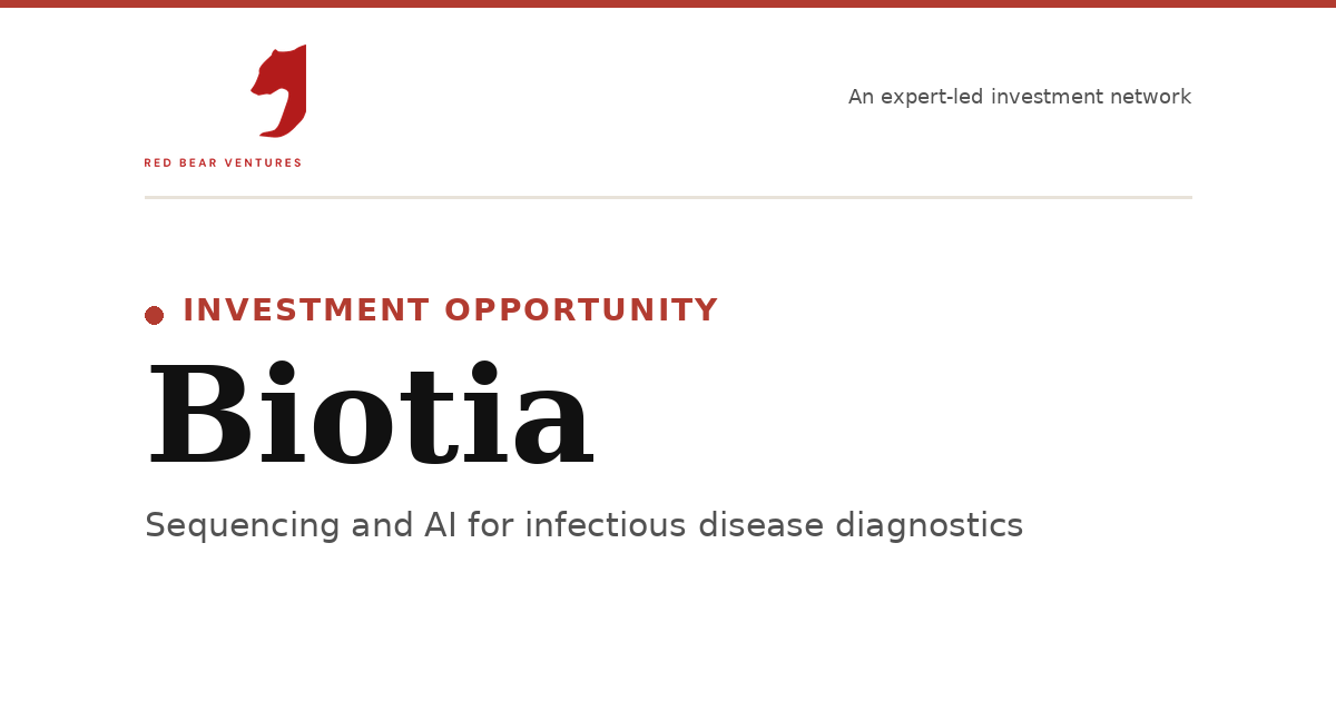 Red Bear Ventures - Biotia Intro Email