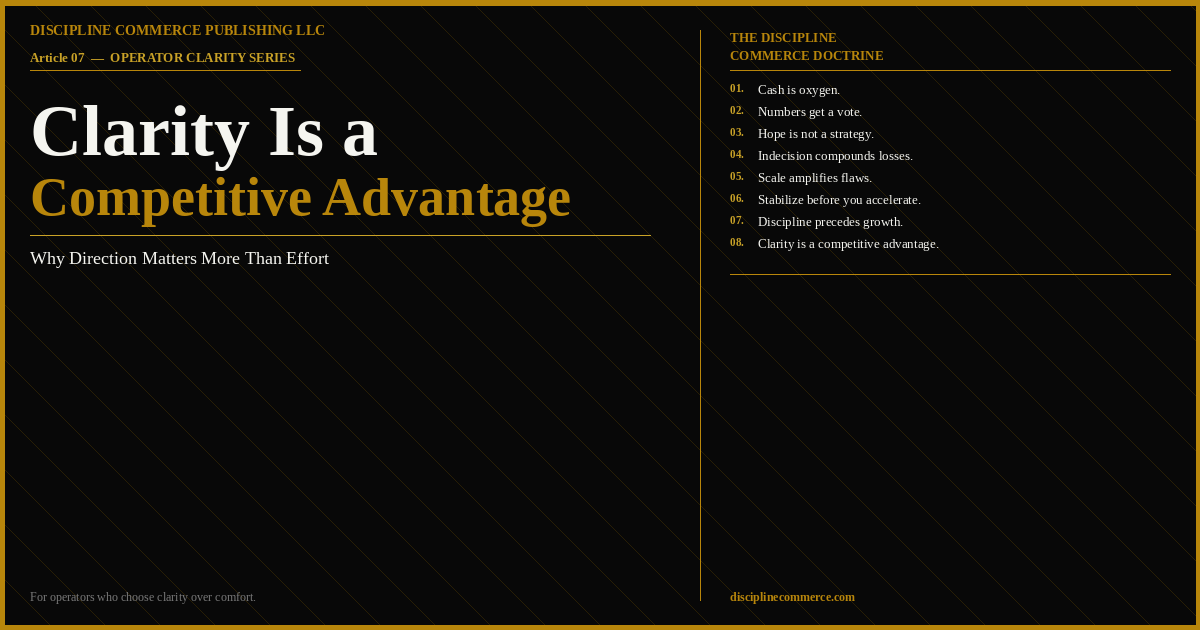 Clarity Is a Competitive Advantage