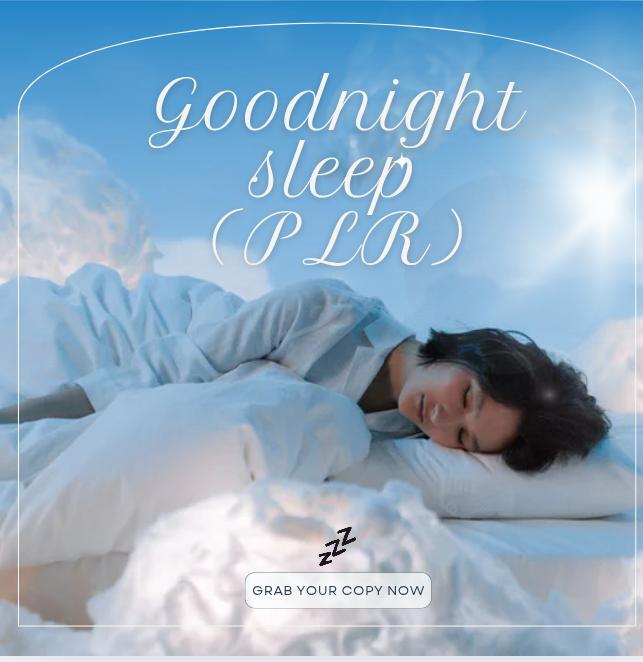 Goodnight Sleep PLR Review – Unrestricted Rights, Ready-to-Sell Sleep Improvement Guide