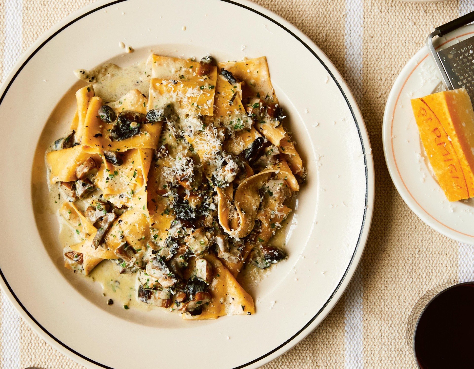 Padella’s pappardelle with garlic mushrooms