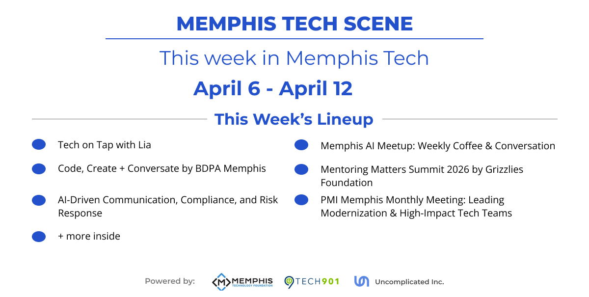 This Week in Memphis Tech (April 6–12): Code, Create + Conversate by BDPA Memphis + 9 Must-Attend Events