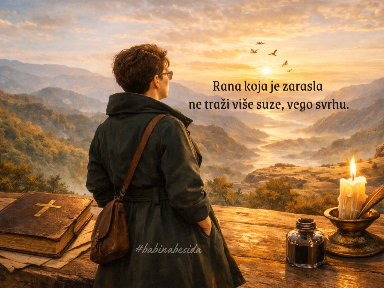 Rana koja je zarasla ne traži više suze, vego svrhu.