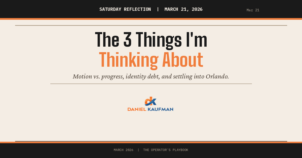 The 3 Things I'm Thinking About - March 21st, 2026 Edition