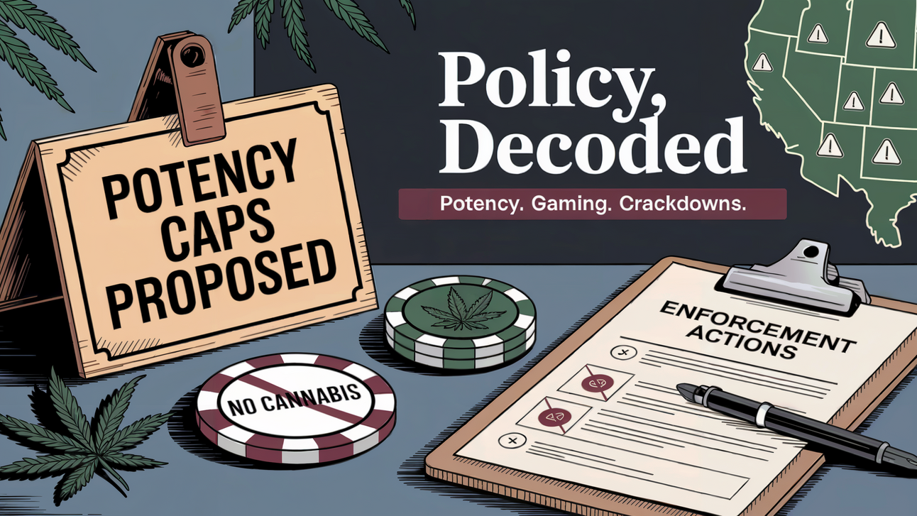 Policy, Decoded: Potency Fights. Gaming Cracks. Enforcement Heats Up.