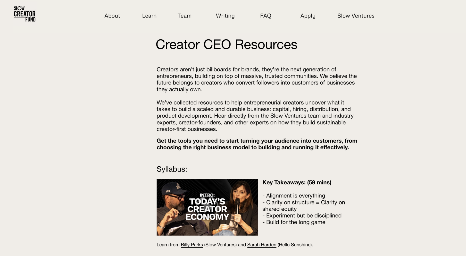 Creator CEO Resources