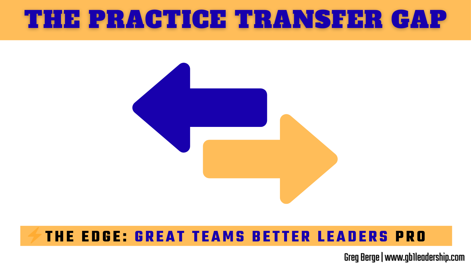 ⚡️ The EDGE: The Practice Transfer Gap