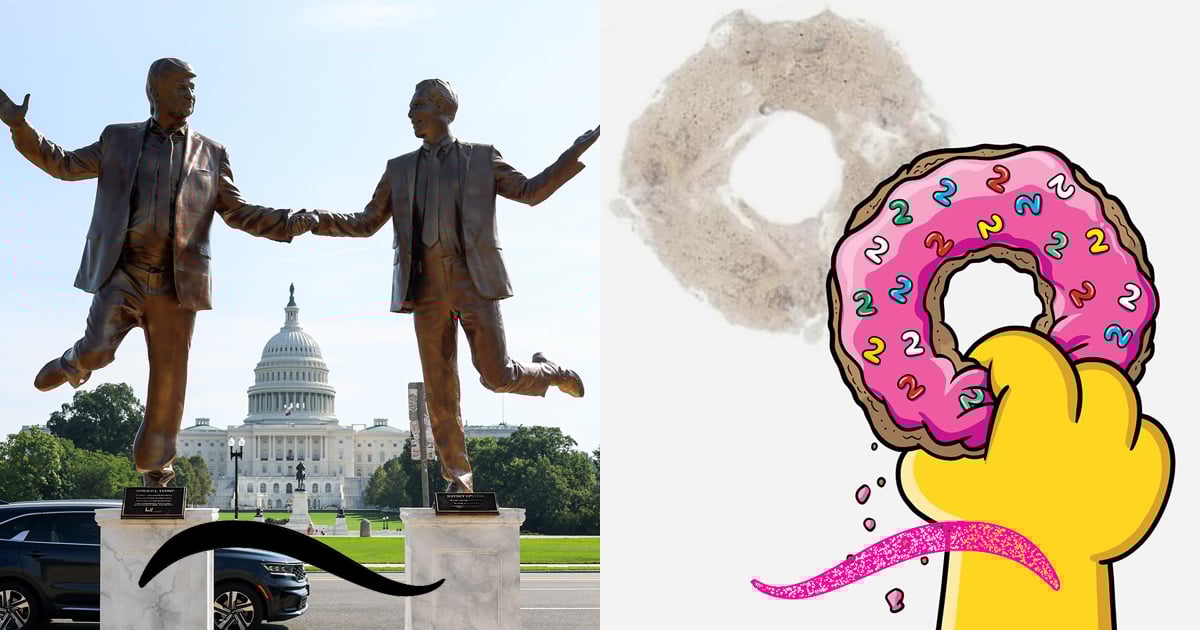 A creepy friendship statue and a Simpsons movie sequel