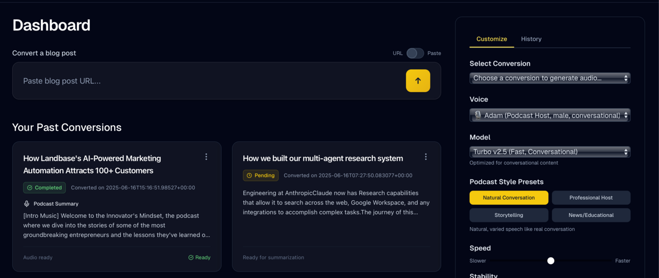How I Built a Blog-to-Podcast App (And the Tech Stack That Made It Possible)