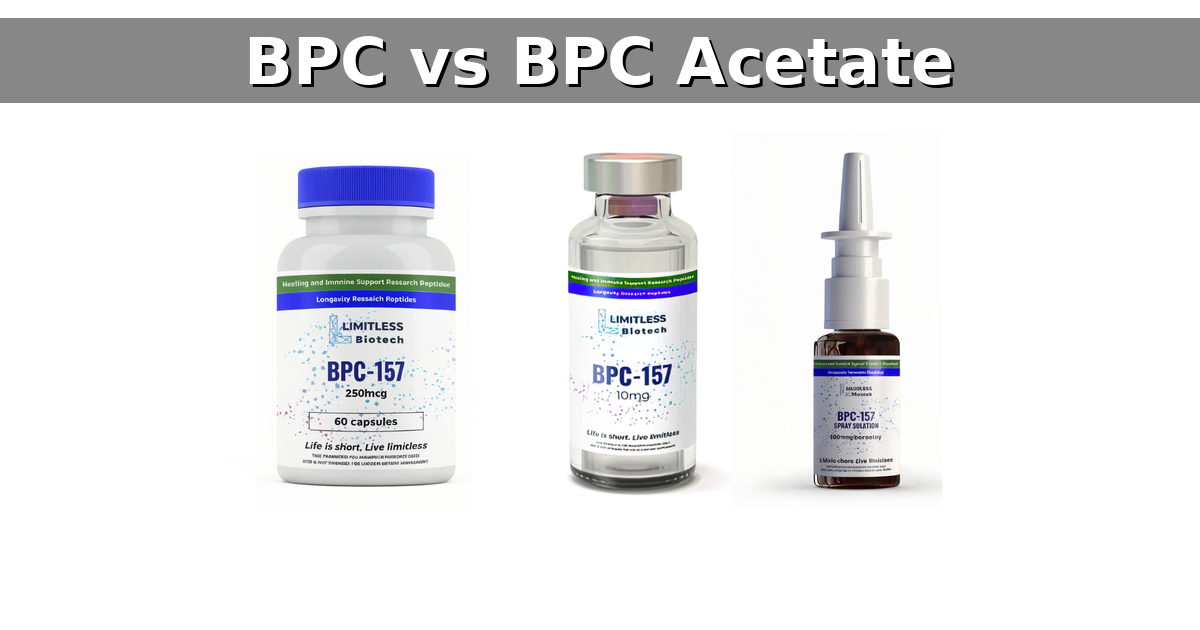 BPC-157 vs BPC-157 Acetate — does it actually matter?