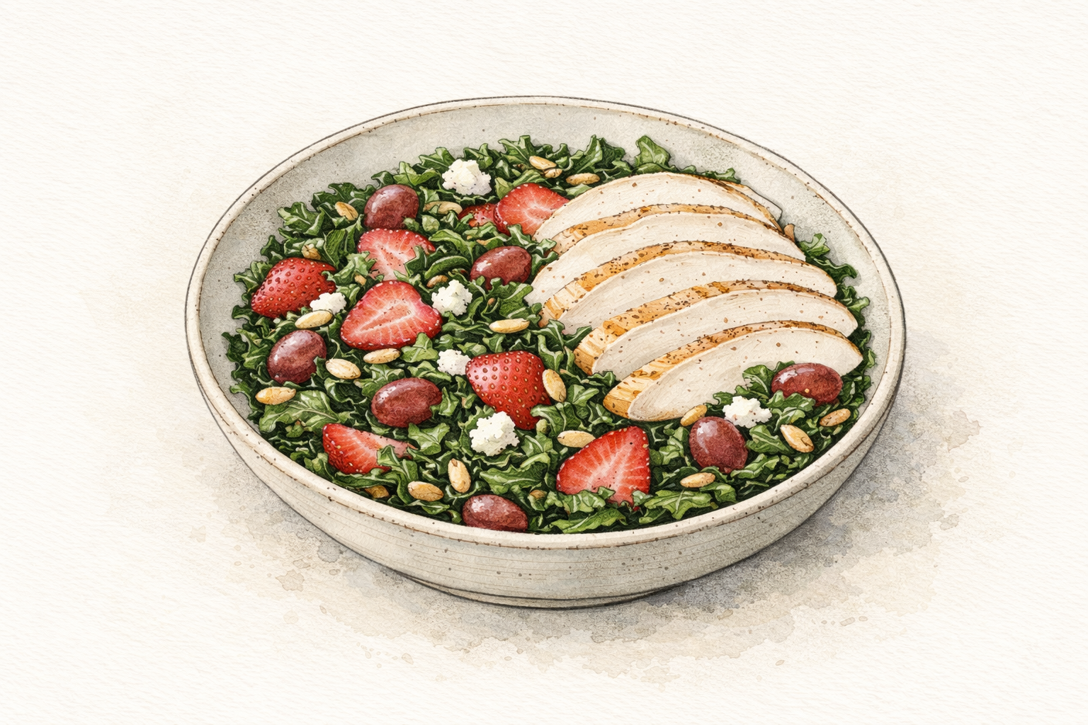 Kale and Fruit Salad with White Balsamic Vinaigrette