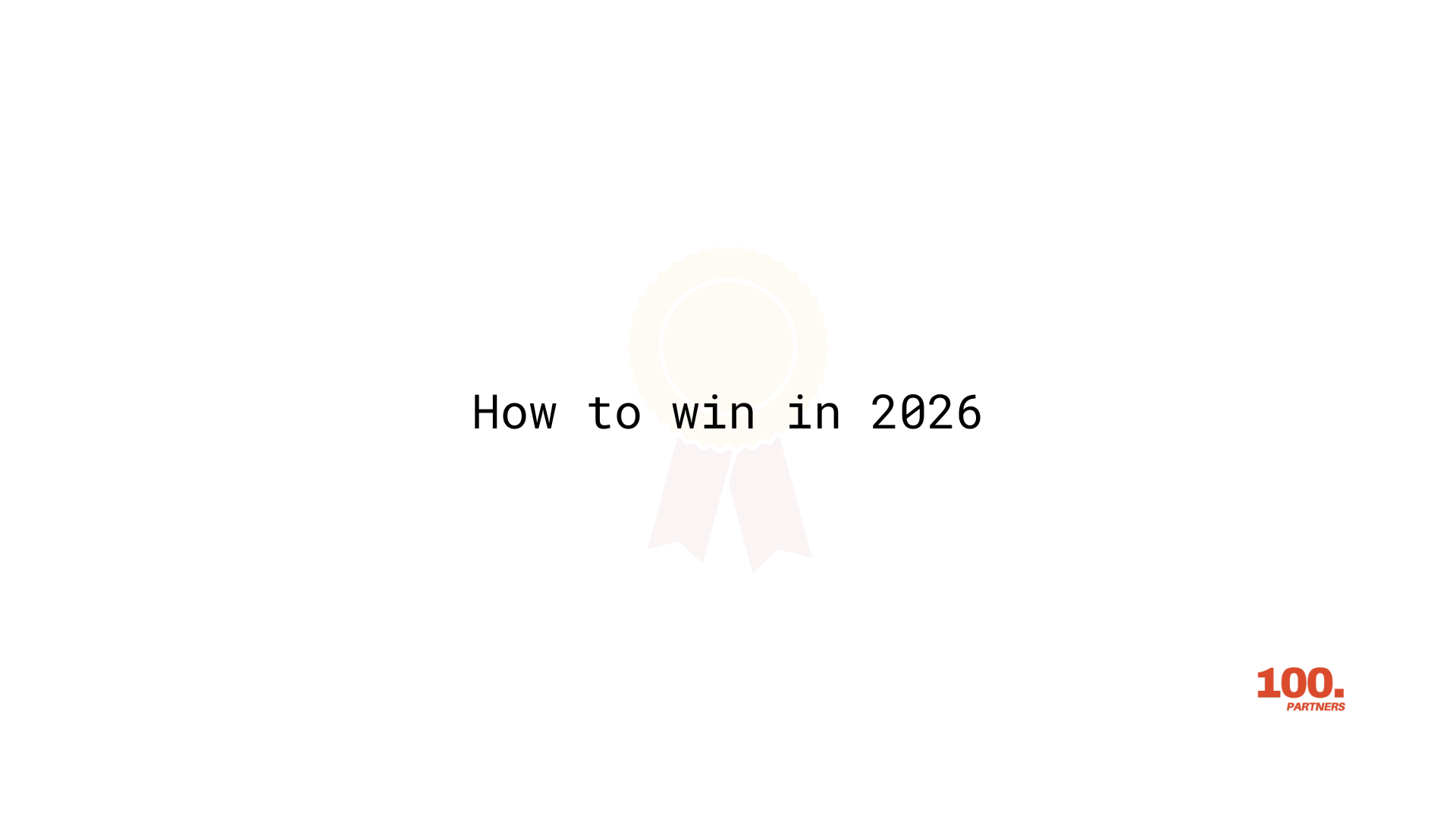 How to win in 2026