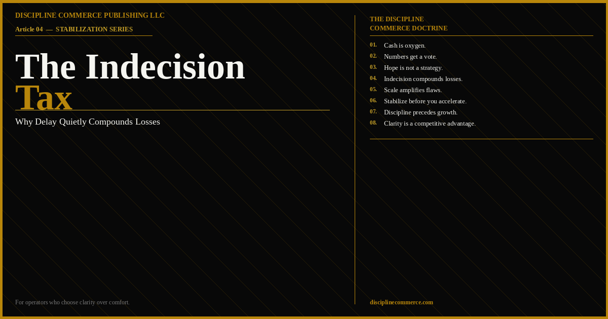 The Indecision Tax