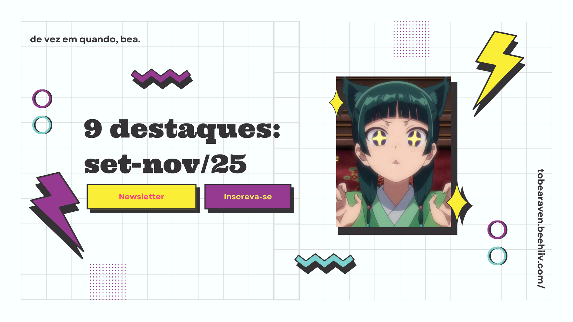 Nove destaques: setembro a novembro