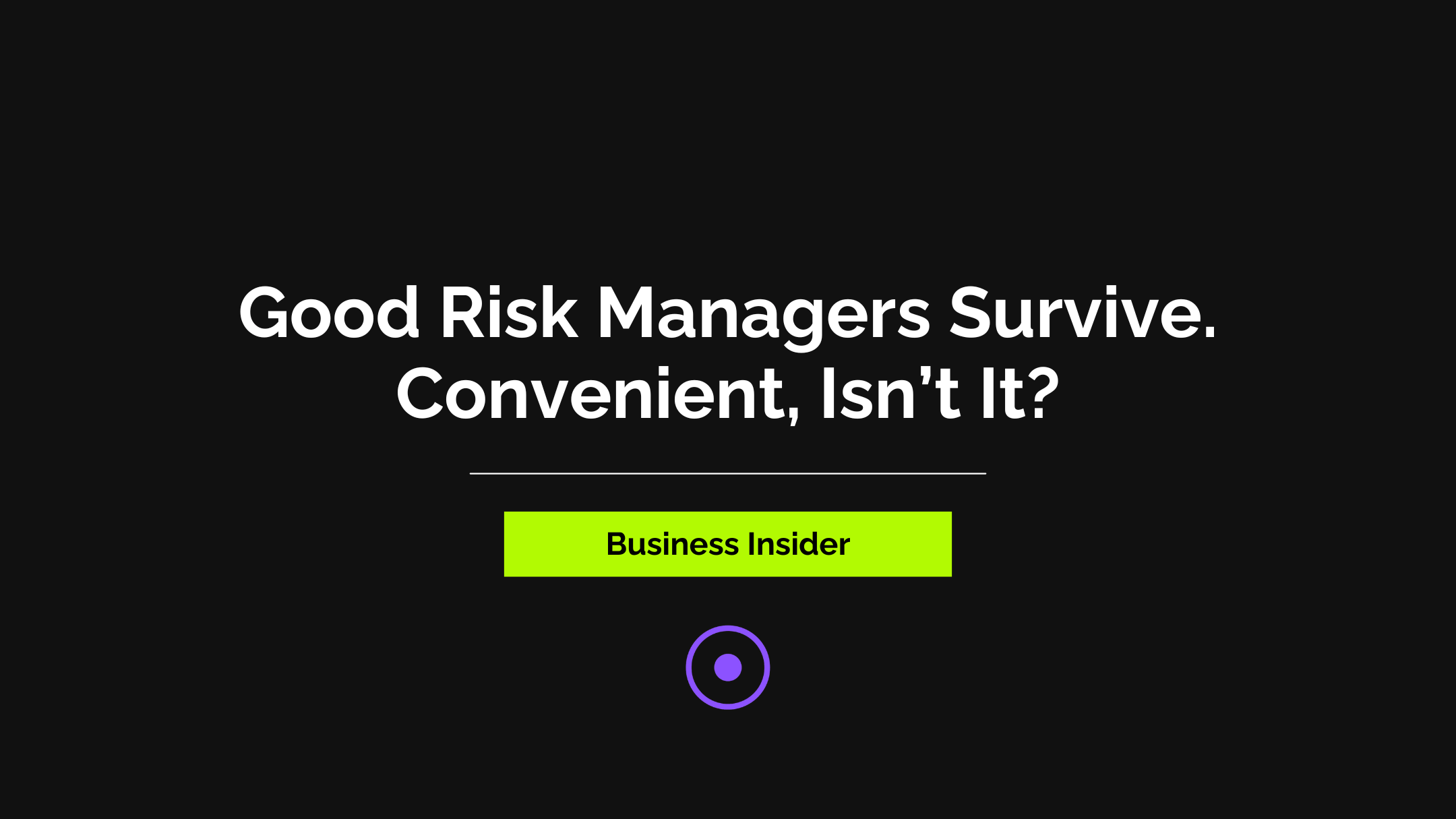 The Biggest Player Just Called the Shakeout. On Himself.