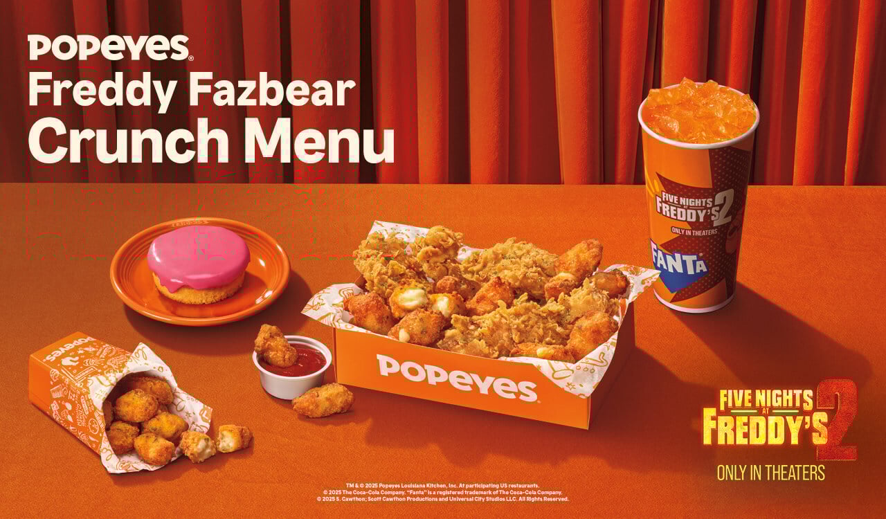 Popeyes Unveils Freddy Fazbear Crunch Menu in Spooky Five Nights at Freddy’s Collaboration
