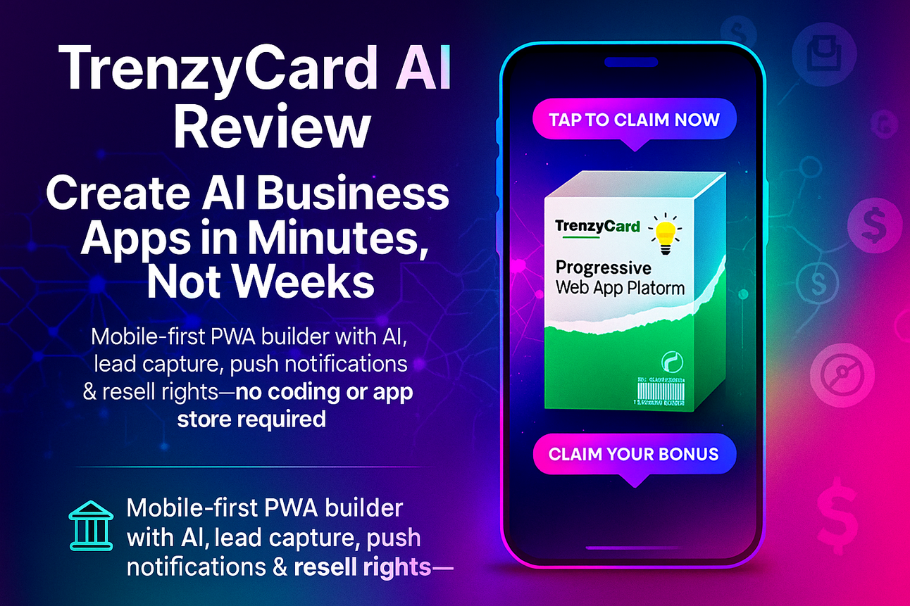 TrenzyCard AI Review - Resell PWA Business Apps & Cards