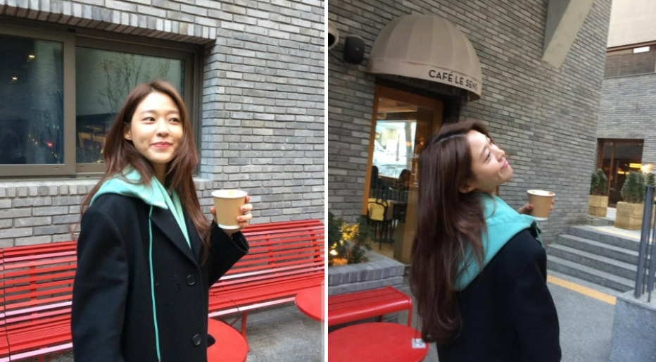 A unique-proportion look completed with Seolhyun’s long coat styling!