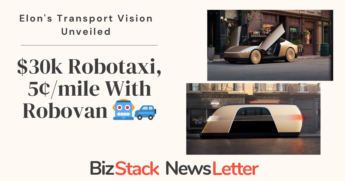 $30k Robotaxi, 5¢/mile With Robovan 🤖🚙