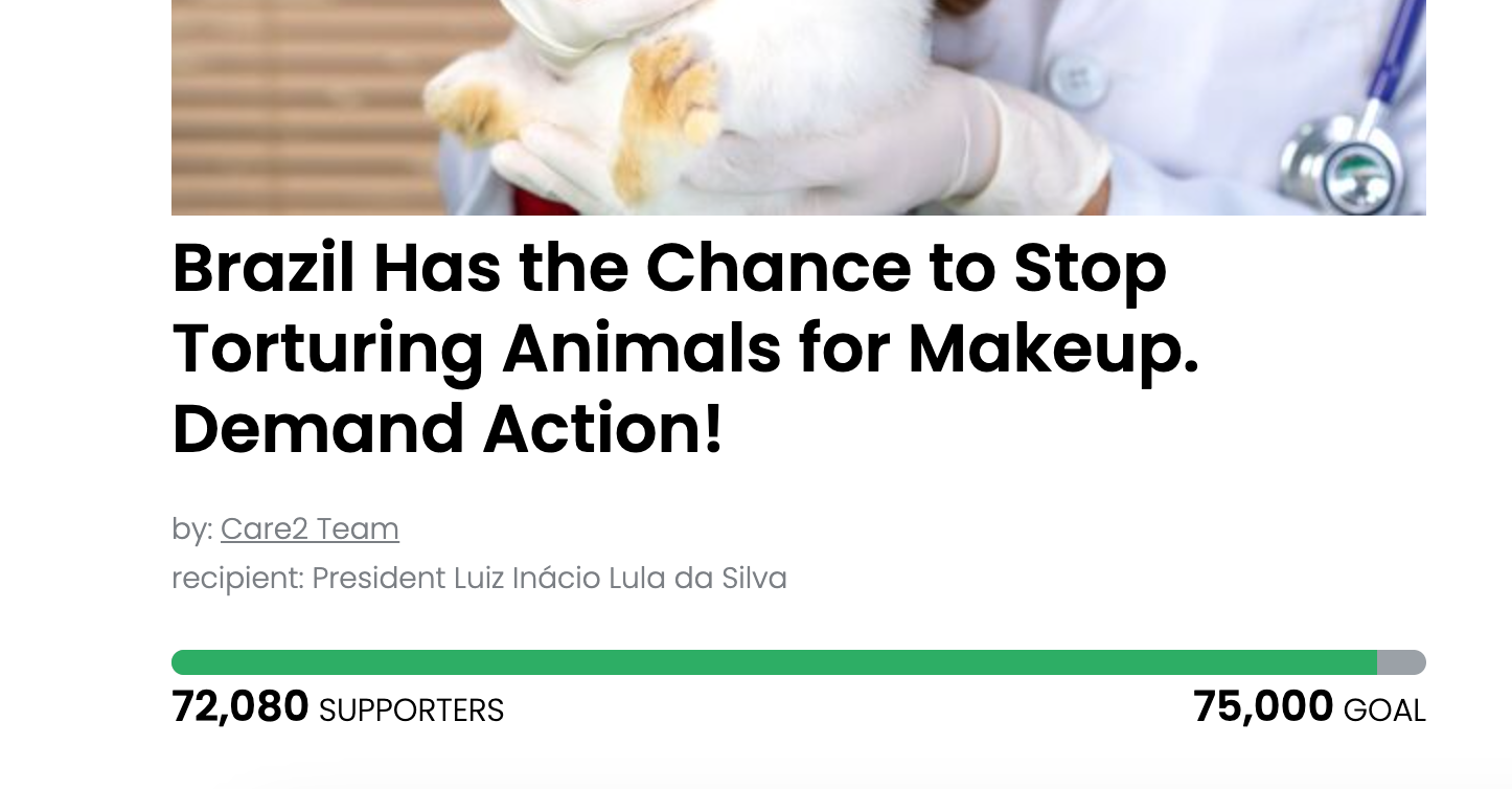 Animal Actions - Demand the end of animal testing in Brazil