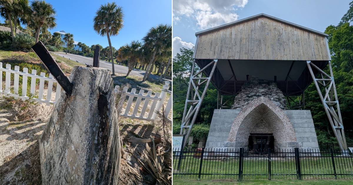 WWII beach rescue site and a historic iron works town
