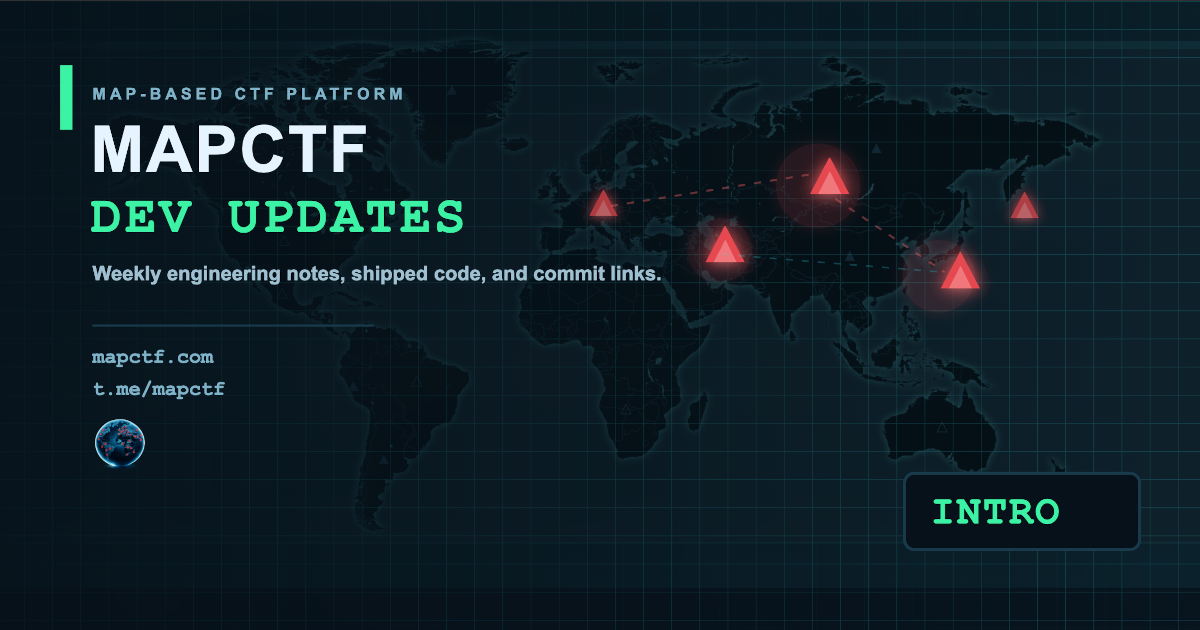 Welcome to the MapCTF development updates list