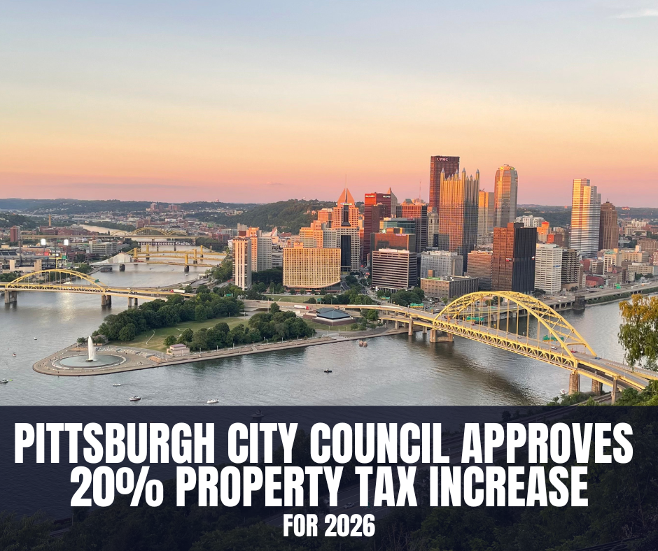 Pittsburgh City Council Approves 20% Property Tax Increase for 2026 Budget