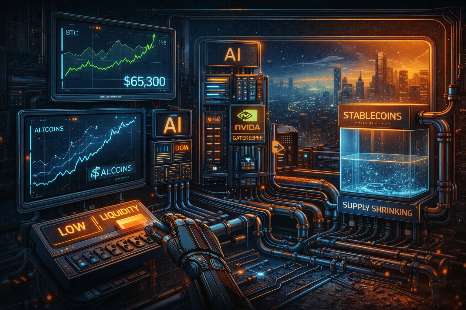 $65K Bounce | Nvidia Gatekeeper | Stablecoin Fuel Shrinks