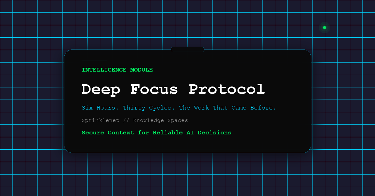 Six Hours, Thirty Cycles, and the Work That Came Before