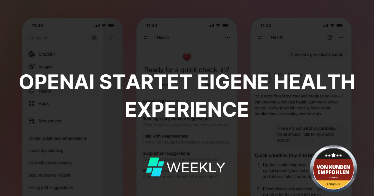 🏥 OpenAI baut ChatGPT zum Gesundheitsassistenten aus