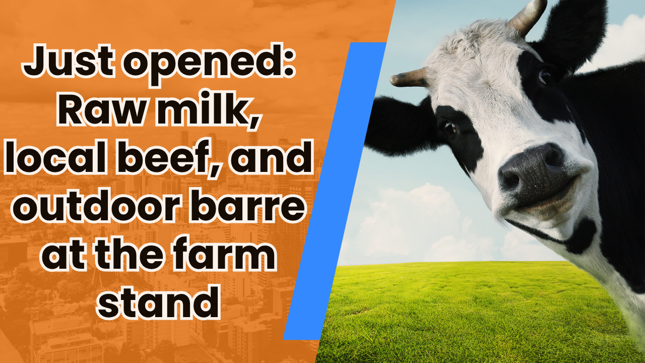🐄 Just opened: Local beef, raw milk, & outdoor barre at the farm stand