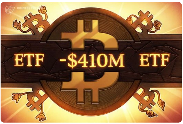 BTC ETFs bleed $410M. Standard Chartered flinches.