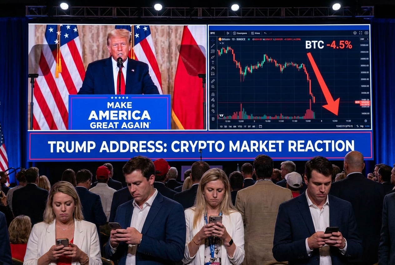 Bitcoin’s Rally Loses Steam Mid-Speech as Trump’s Address Leaves Crypto Wanting More
