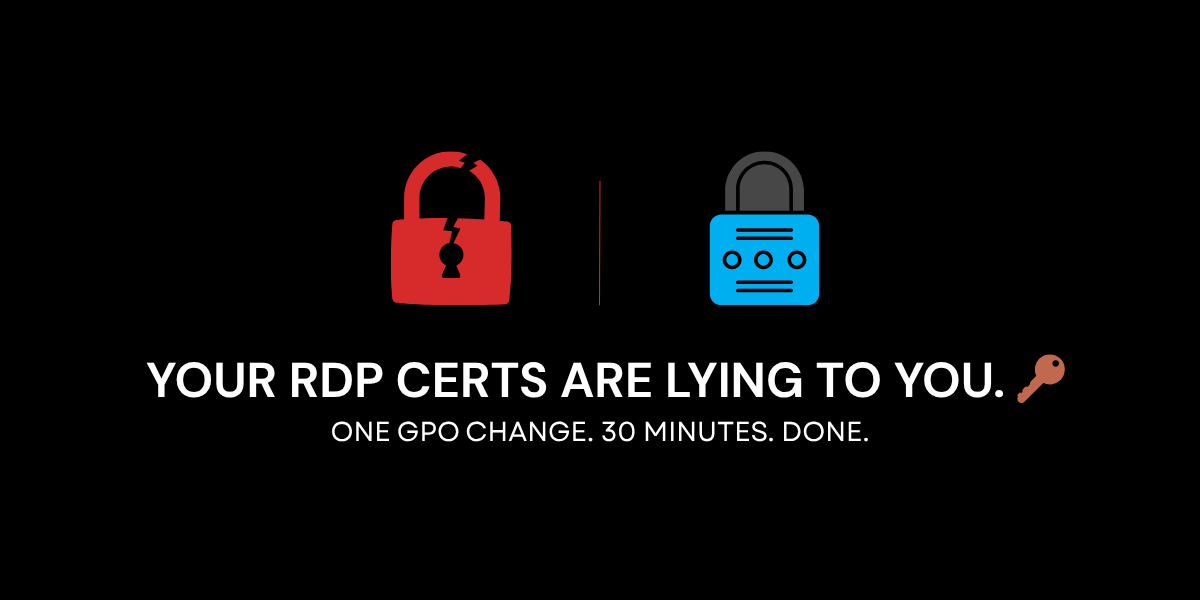 🔑 Your RDP sessions are wide open to interception. Here is the fix.