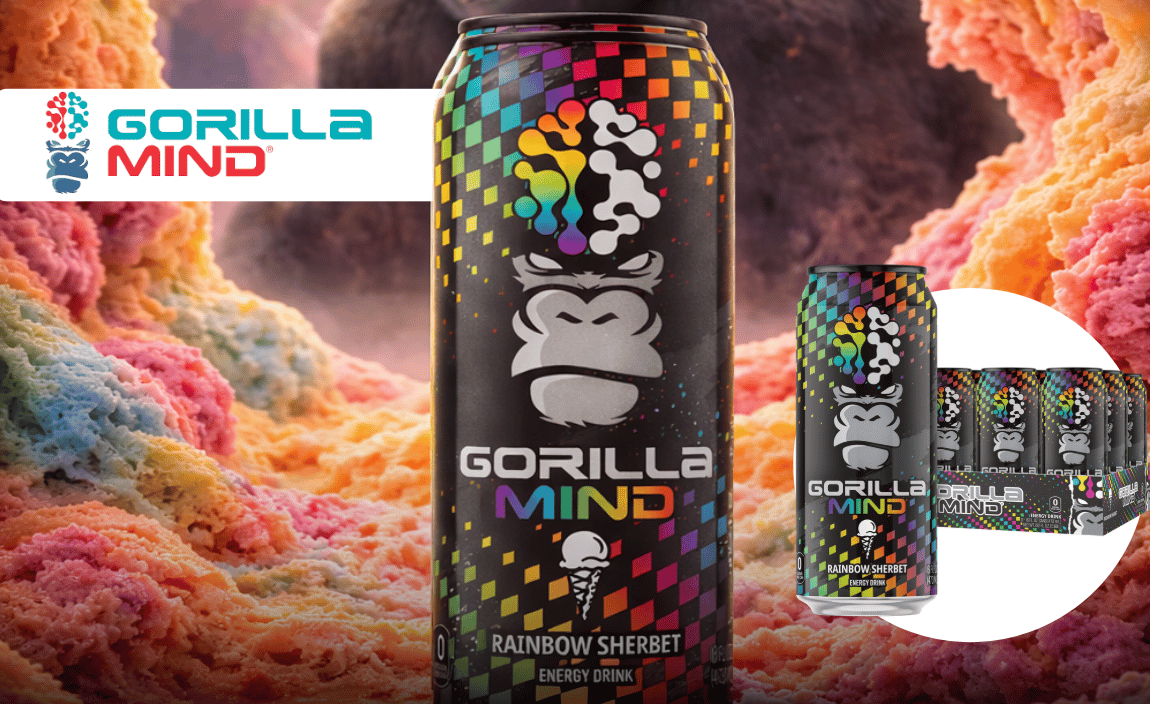 Gorilla Mind Confirms Rainbow Sherbet Energy Drink Release Date