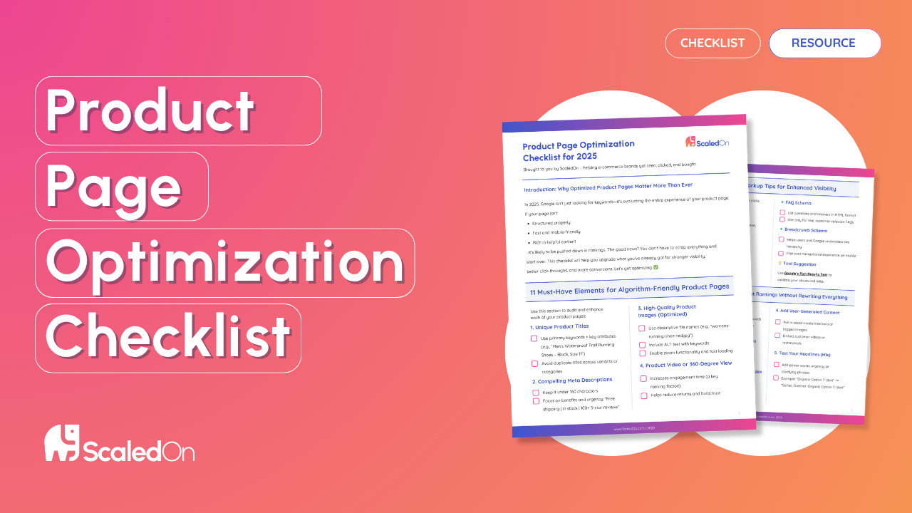 Product Page Optimization Checklist
