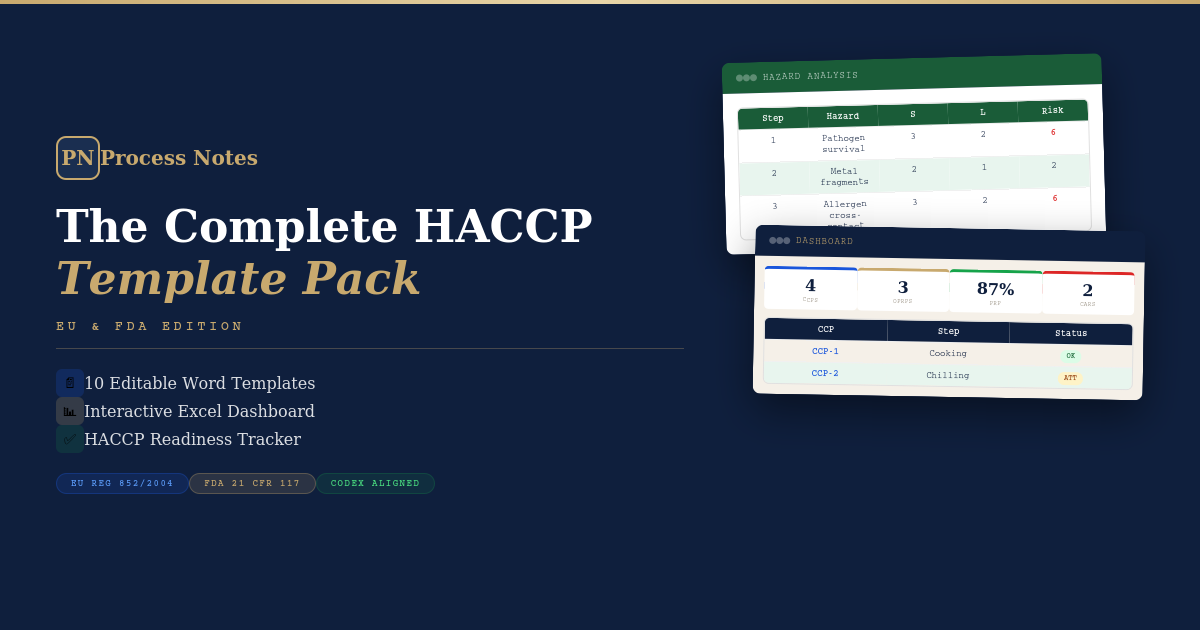 The Complete HACCP Template Pack — EU & FDA Edition