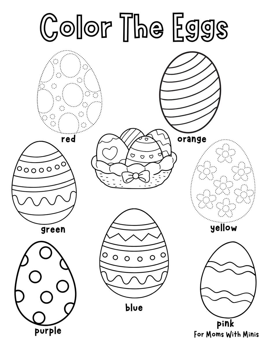 Color The Easter Eggs Worksheet