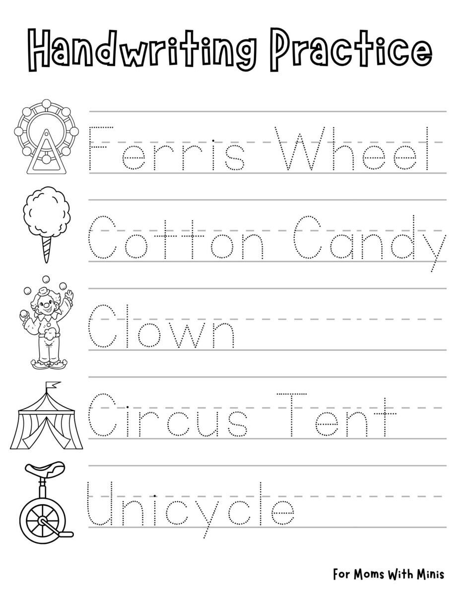 Circus Handwriting Practice
