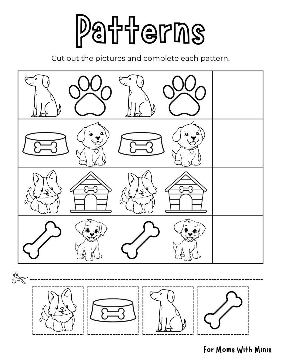 Dog Pattern Matching Worksheet